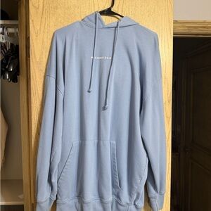Missguided + Men's Pale Blue Pullover Hoodie
